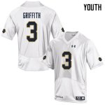 Notre Dame Fighting Irish Youth Houston Griffith #3 White Under Armour Authentic Stitched College NCAA Football Jersey XDA7399AN
